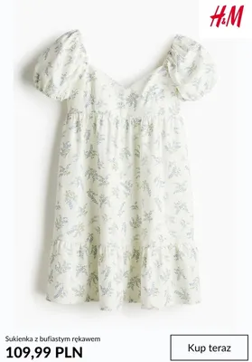 Sukienka z bufiastym rękawem H&M promocja w H&M
