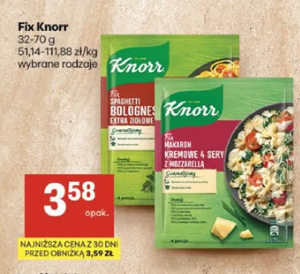 Fix Makaron Kremowe 4 Sery z Mozzarellą Knorr promocja w Delikatesy Centrum