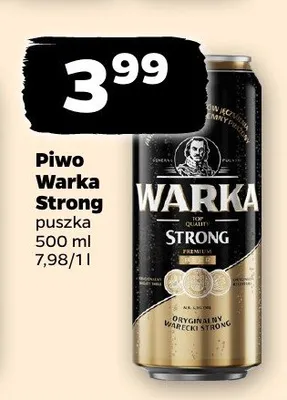 Piwo Warka strong puszka promocja w Netto
