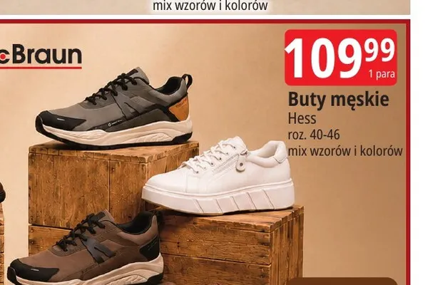 Buty męskie Hess promocja w Leclerc