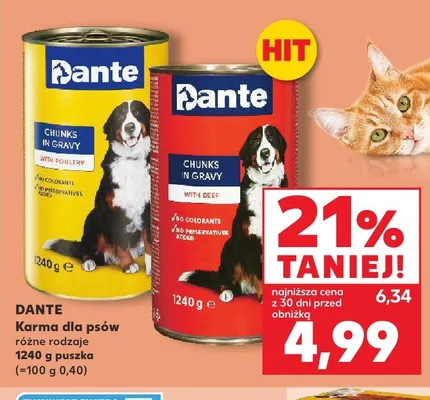 Karma dla psów Dante Chunks in Gravy z wołowiną promocja w Kaufland