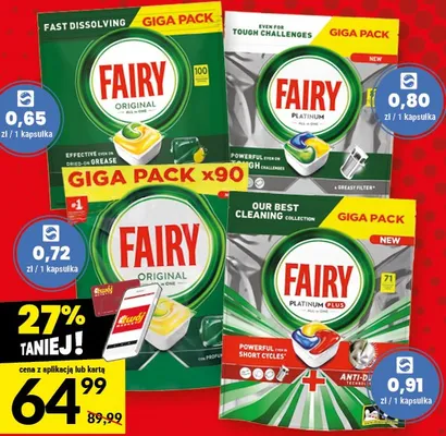 Kapsułki do zmywarki Lemon Fairy Platinum promocja w Twój Market