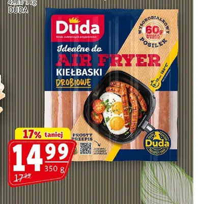 Kiełbaski drobiowe do air fryera Duda promocja w Prim Market