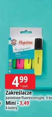 Zakreślacze Esquisse Mini 4 kolory promocja w Leclerc