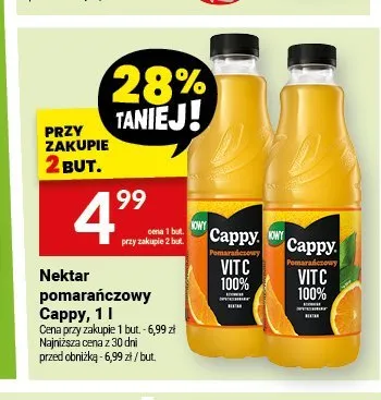 Nektar pomarańczowy Cappy promocja w Twój Market