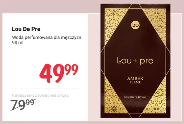 Woda perfumowana dla mężczyzn Amber Flame Lou De Pre promocja w Rossmann