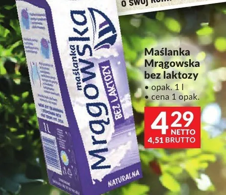 Maślanka Mrągowska bez laktozy promocja w Makro