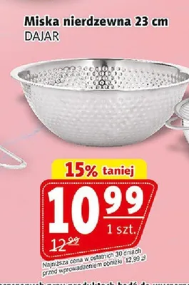 Miska nierdzewna 23cm DAJAR promocja w Prim Market