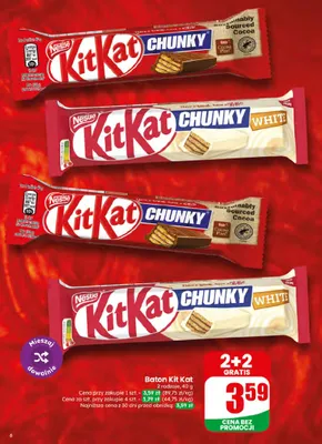 Baton czekoladowy KitKat Chunky promocja w Dino