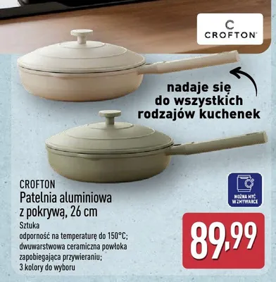 Patelnia aluminiowa z pokrywką Crofton 26 cm promocja w Aldi