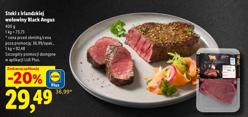 Steki z irlandzkiej wołowiny Black Angus promocja w Lidl