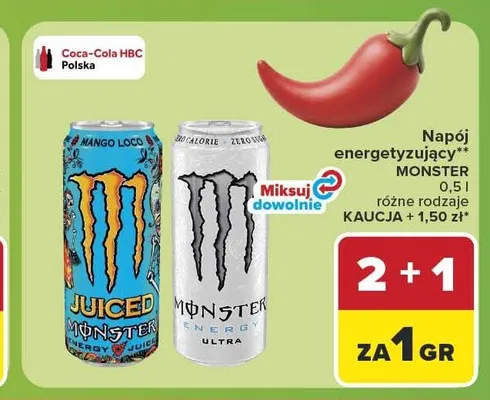 Napój energetyzujący Monster Energy Ultra promocja w Carrefour