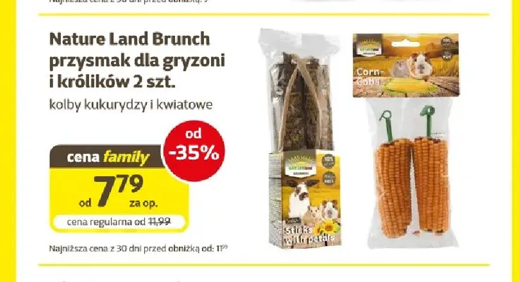 Przysmak dla gryzoni i królików kolby kukurydzy Nature Land Brunch promocja w Super Zoo
