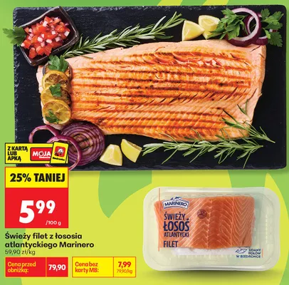 Świeży filet z łososia atlantyckiego Marinero promocja w Biedronka