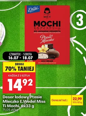 Deser lodowy Ptasie Mleczko E.Wedel Miss Ti Mochi promocja w Biedronka