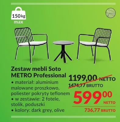 Zestaw mebli Soto METRO Professional promocja w Makro