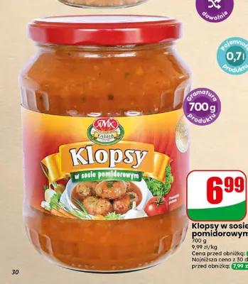 Klopsy w sosie pomidorowym Yabra promocja w Dino