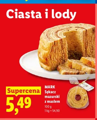 Sękacz mazurski z masłem Mark promocja w Lidl