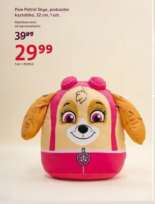 Poduszka kształtka Paw Patrol Skye 32cm promocja w Rossmann