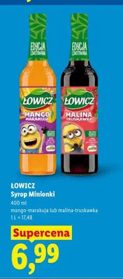 Syrop malina-truskawka Łowicz Minionki promocja w Lidl