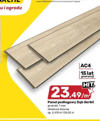 Panel podłogowy Dąb Gerbil promocja w Bricomarche