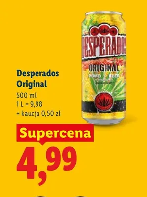 Piwo Desperados Original promocja w Lidl