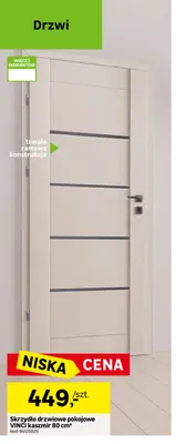 Skrzydło drzwiowe pokojowe Vinci kaszmir 80 cm promocja w Leroy Merlin