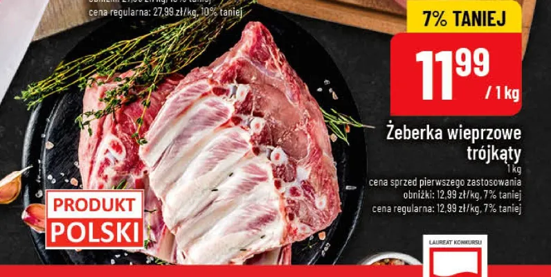 Żeberka wieprzowe trójkąty polskie promocja w POLOmarket