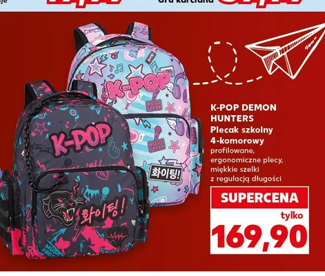 Plecak szkolny 4-komorowy K-Pop Demon Hunters promocja w Kaufland