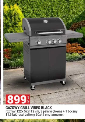 Gazowy grill Vibes Black promocja w Merkury Market