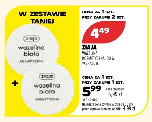 Wazelina kosmetyczna Ziaja promocja w Drogerie Natura