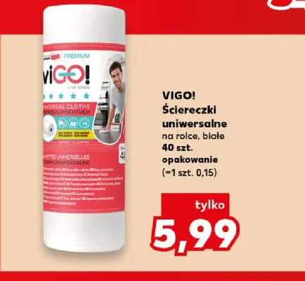 Ściereczki uniwersalne na rolce białe Vigo! promocja w Kaufland