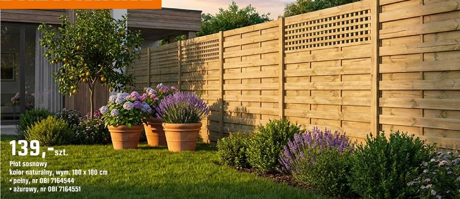 Płot sosnowy promocja w OBI