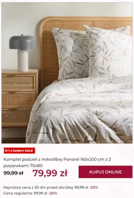 Komplet pościeli z mikrofibry Panorel 160x200 cm z 2 poszewkami 70x80 promocja w home&you