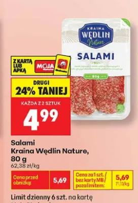 Salami klasyczne Kraina wędlin promocja w Biedronka