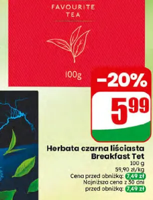 Herbata czarna liściasta Everyday Breakfast Tet promocja w Dino
