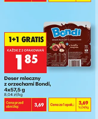 Deser mleczny z orzechami Bondi 4-pak promocja w Biedronka