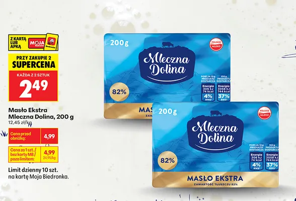 Masło ekstra Mleczna Dolina promocja w Biedronka