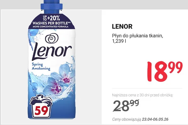 Płyn do płukania tkanin Lenor Spring Awakening promocja w Rossmann