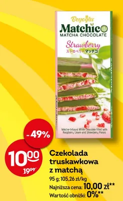 Czekolada truskawkowa z matchą Beyoğlu Matchico promocja w Żabka