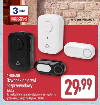 Dzwonek do drzwi bezprzewodowy Ambiano promocja w Aldi