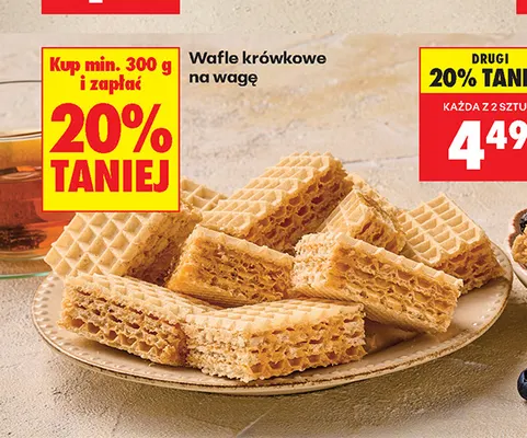 Wafle krówkowe na wagę promocja w Biedronka