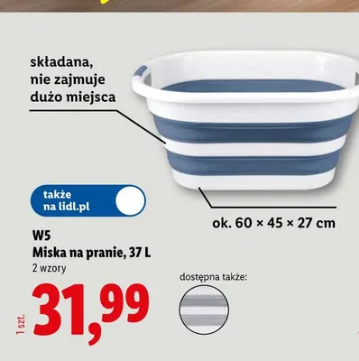 Miska na pranie 37 l W5 promocja w Lidl