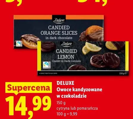 Owoce kandyzowane w czekoladzie cytryna Deluxe promocja w Lidl