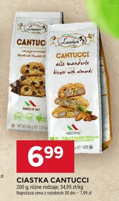 Ciastka Cantucci Laurieri z czekoladą promocja w Stokrotka