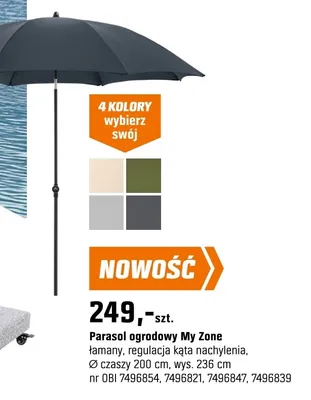 Parasol ogrodowy My Zone promocja w OBI