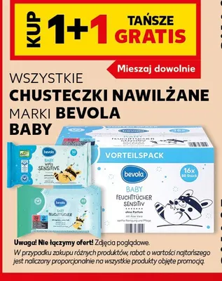 Chusteczki nawilżane marki Bevola Baby promocja w Kaufland