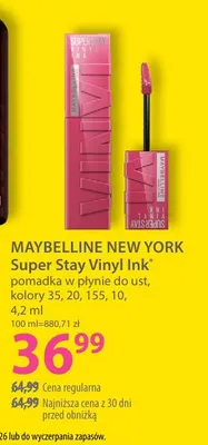 Pomadka w płynie do ust Super Stay Vinyl Ink Maybelline New York promocja w Hebe