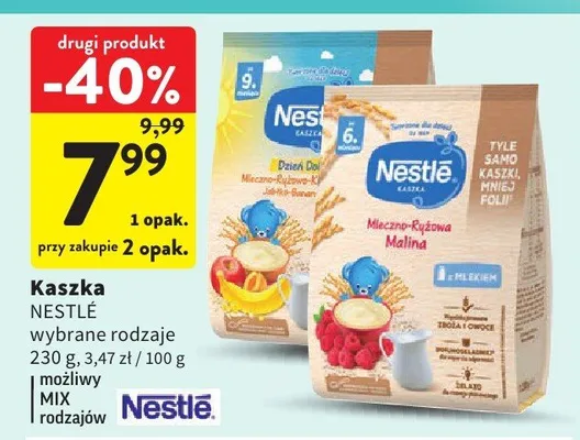 Kaszka Nestlé wybrane rodzaje promocja w Intermarche