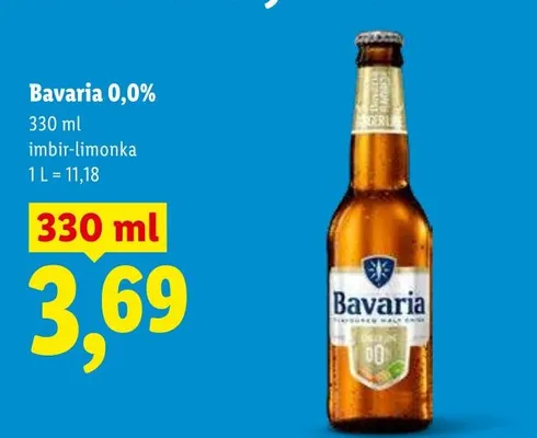 Piwo bezalkoholowe Bavaria 0,0% imbir-limonka promocja w Lidl